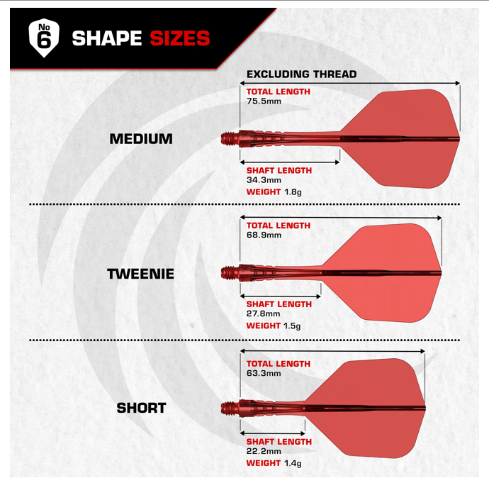 Mission Force 90 Vortex - Moulded Flight and Shaft - Small No6 Flight - Clear Orange