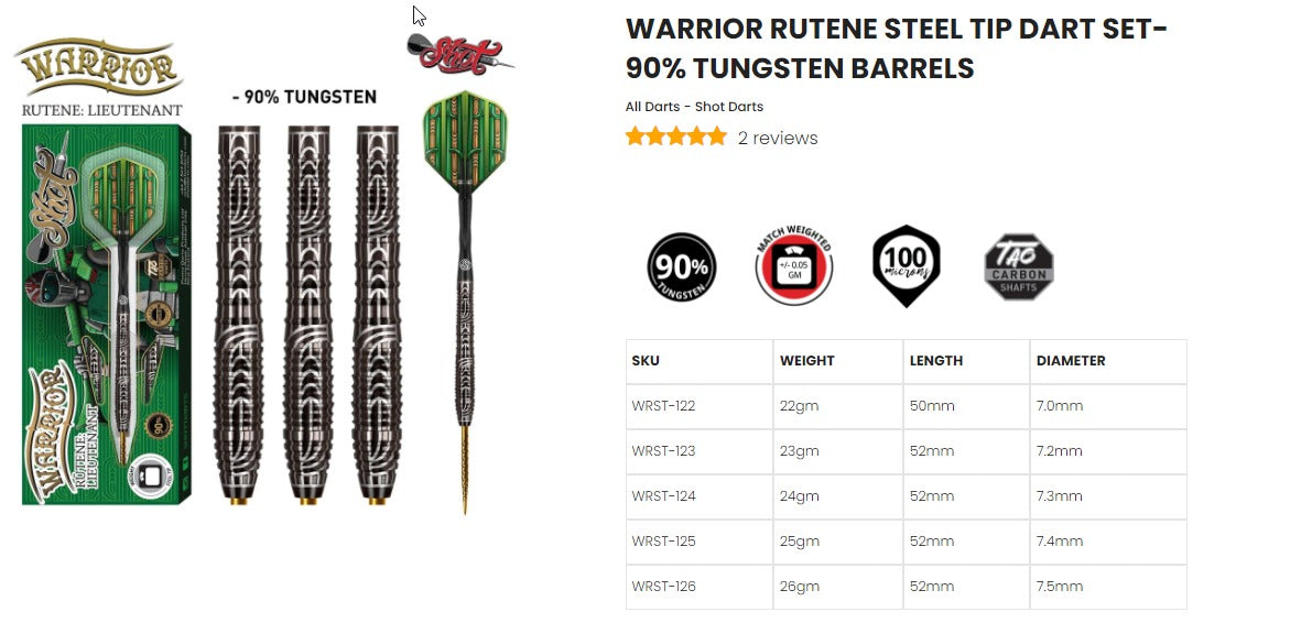Shot Warrior Rutene Lieutenant 90% Steel-Tip