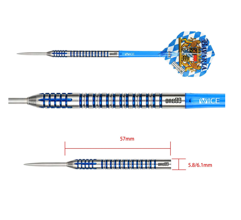 One80 Bavaria Ultra Long S01 SteelTip Dart 90% Tungsten