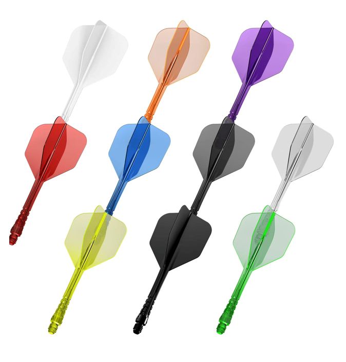 Mission Force 90 Vortex - Moulded Flight and Shaft - Small No6 Flight - Clear Orange