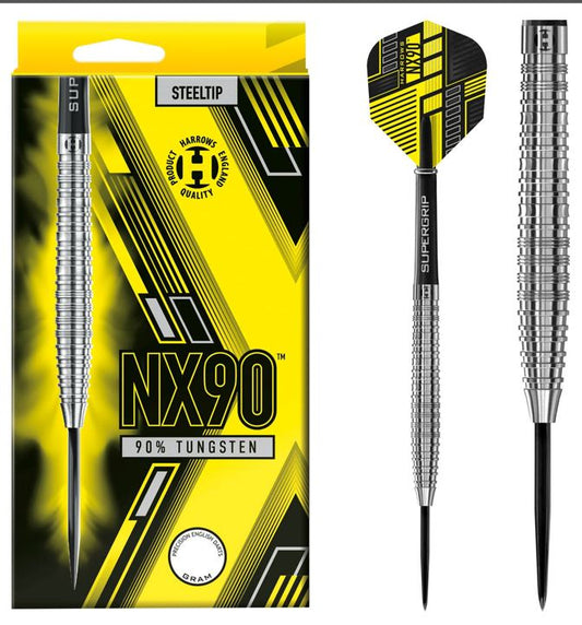 Harrows NX90 Steel-Tip Darts - 90% Tungsten - Ringed